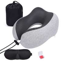 100% Cotton Comfortable U Shape Memory Foam Travel Neck Pillow