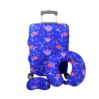 Custom  Printed Pattern Travel Set Travel Pillow Luggage Cover