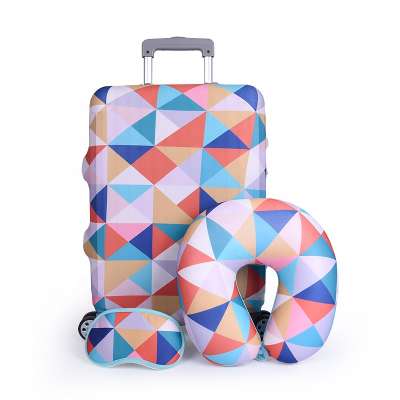 Printed Colorful Pattern Elastic Custom Suitcase Cover