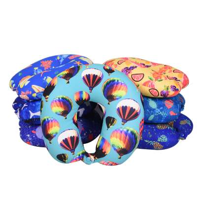 New Printed Designs U Shape Microbeads Travel Pillow