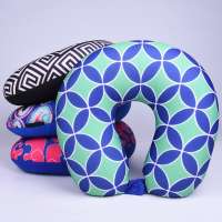 Fashion Pattern U Shape Mircobeads Travel Pillow For Airplane