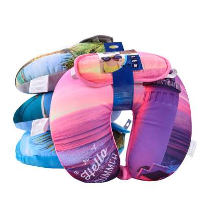 Customized Ocean Wind Printing Travel Suit Neck Support U Shape Pillow