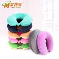 Solid Color U Shape Neck Pillow Soft Plush Travel Neck Support Pillow